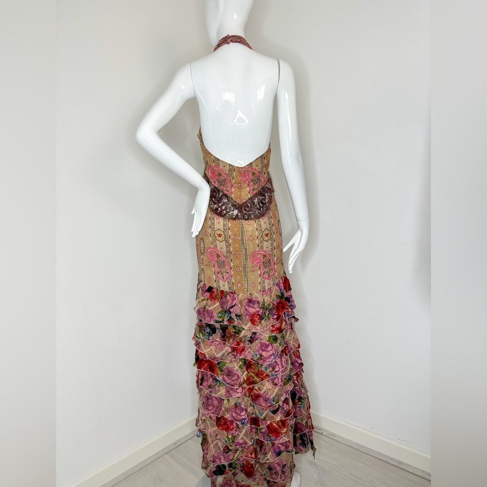 Emanuel Ungaro silk beaded ruffle maxi dress - Picture 2 of 10